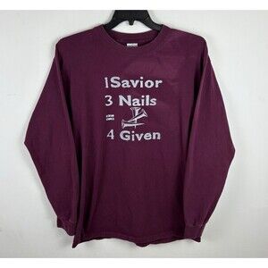 Vintage Y2K Jesus Graphic Long sleeve T-Shirt / Size Large